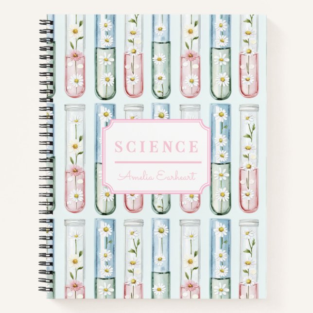 Floral Test Tube Science  Notebook (Front)