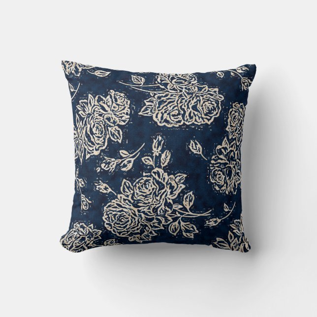 Floral texture repeat modern patternbackground,bat throw pillow (Front)