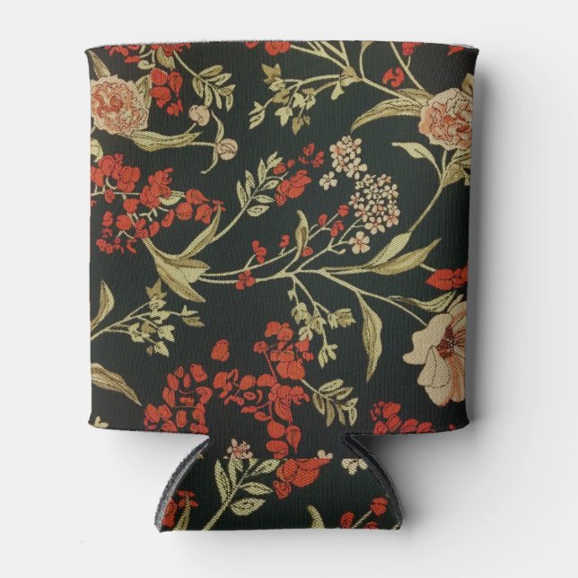 Floral Texture: Seamless Flower Pattern Can Cooler (Front)