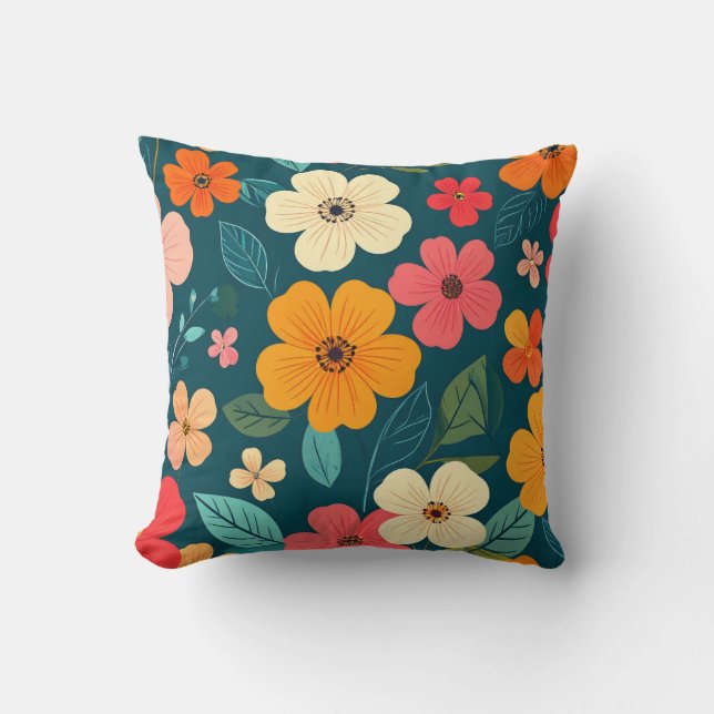 Floral texture throw pillow (Front)