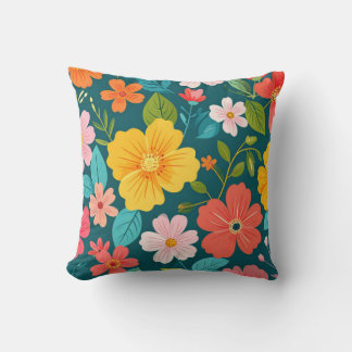 Floral texture throw pillow