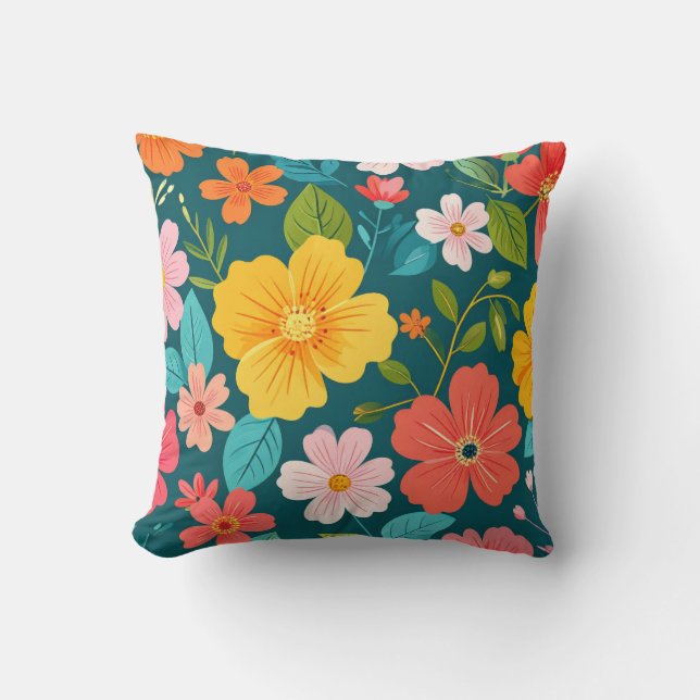Floral texture throw pillow (Front)