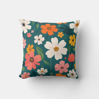 Floral texture throw pillow