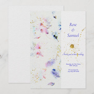 Floral Textured Paper Glitter Wedding Invitation