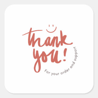 Floral Thank You Business Card – Small Business  Square Sticker