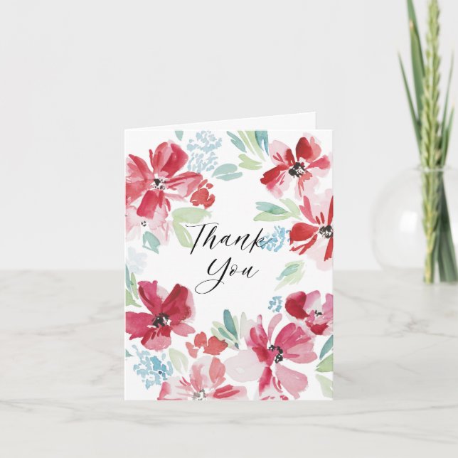  Floral thank you Card (Front)