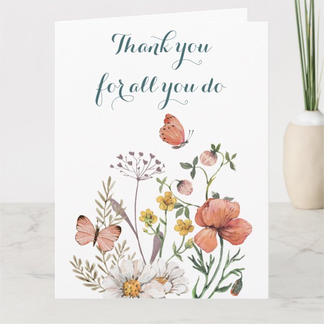 Floral Thank You Card (Front)