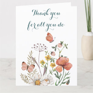 Floral Thank You Card