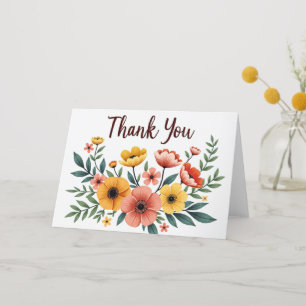 floral thank you card