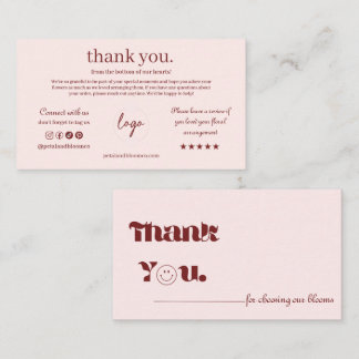 Floral Thank You Card Elegant Flower Shop