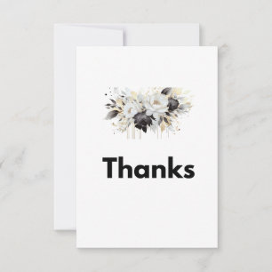 Floral Thank You Card - Flat (blank on one side)