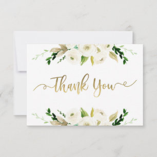 Floral thank you card, greenery card