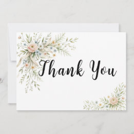 Floral Thank You Card Personalized Thank You Note