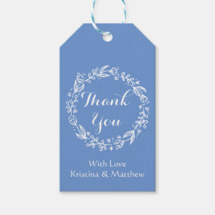 Floral Thank You Cornflower Blue Flowers Wedding Gift Tags