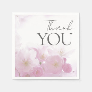 Floral Thank You Elegant Modern Plain Modern Napkin