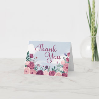 Floral Thank You Folded Greeting Card