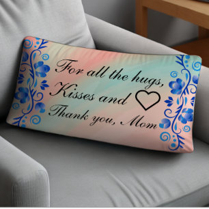 Floral Thank You Mom Lumbar Pillow