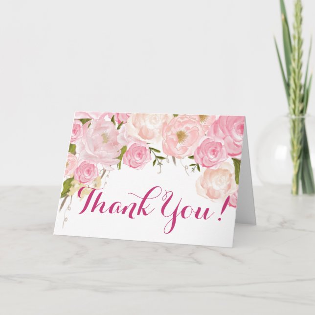 Floral Thank you Note Card (Front)