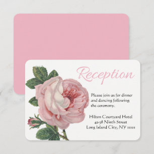 Floral Thank You Pink Rose Flowers Vintage Wedding Invitation