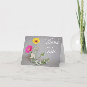Floral Thank You Pink, Yellow Gerbera Daisy Flower
