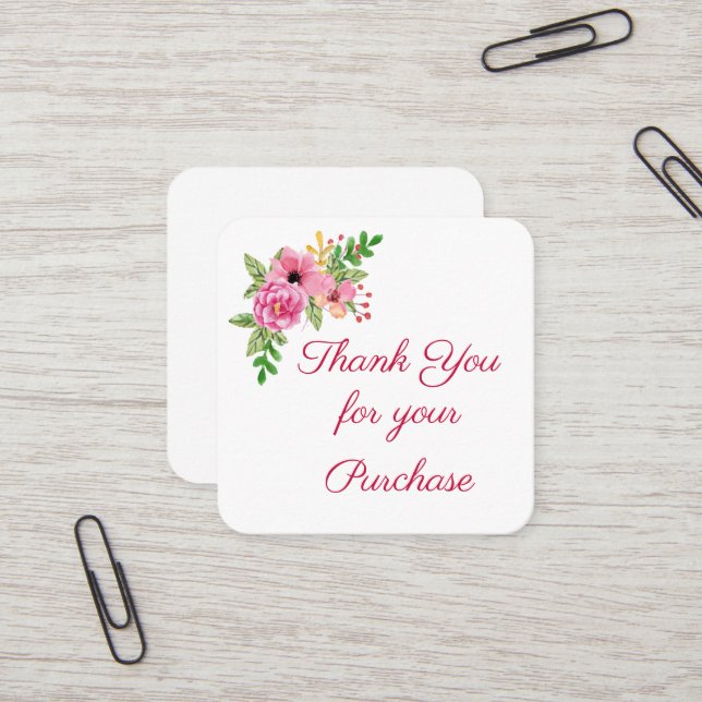 Floral Thank You Purchase Card (Front/Back In Situ)