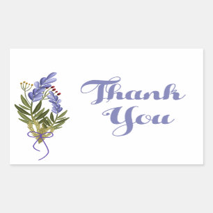 Floral Thank You Purple Lavender Flower Sticker
