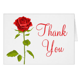 Floral Thank You Red Rose Flower Roses Wedding