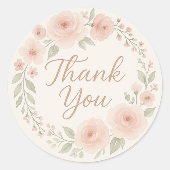 Floral Thank You Sticker (Front)