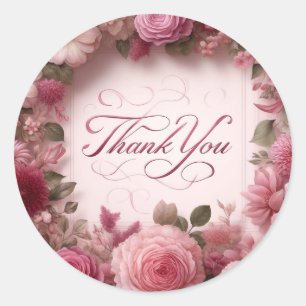 floral thank you sticker