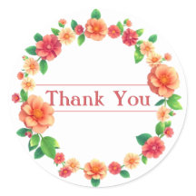 Floral Thank You Sticker