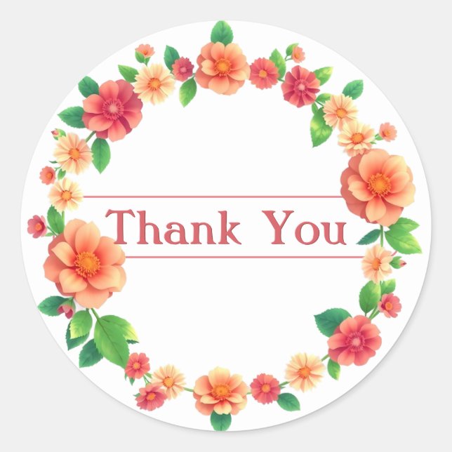 Floral Thank You Sticker (Front)