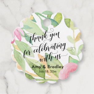Floral Thank You Thank You for Celebrating with Us Favour Tags