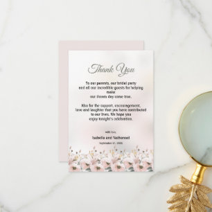 Floral Thank You Wedding Reception Card