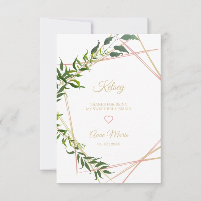 Floral Thanks for Being my Bridesmaid (Front)