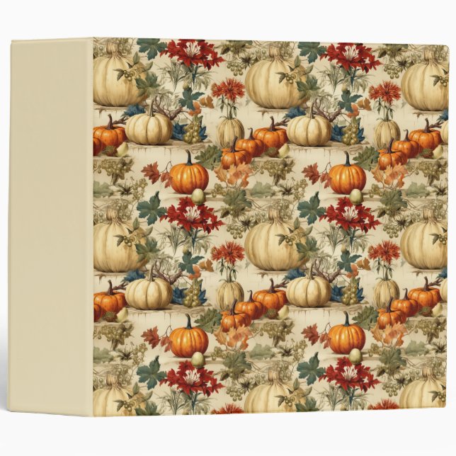 Floral Thanksgiving Vintage Pattern (10) Binder (Front/Spine)