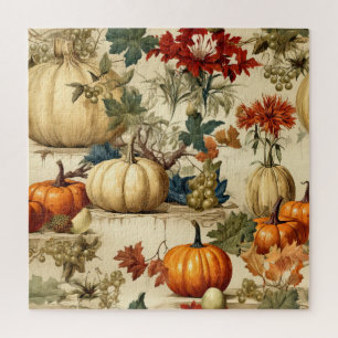Floral Thanksgiving Vintage Pattern (10) Jigsaw Puzzle