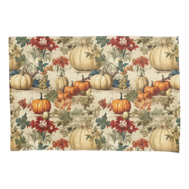 Floral Thanksgiving Vintage Pattern (10) Pillowcase (Front-Left)