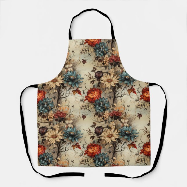Floral Thanksgiving Vintage Pattern (11) Apron (Front)