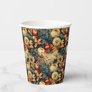 Floral Thanksgiving Vintage Pattern (12) Paper Cups