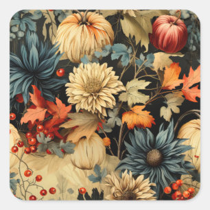 Floral Thanksgiving Vintage Pattern (12) Square Sticker
