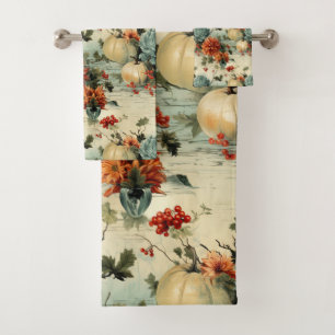 Floral Thanksgiving Vintage Pattern (1) Bath Towel Set