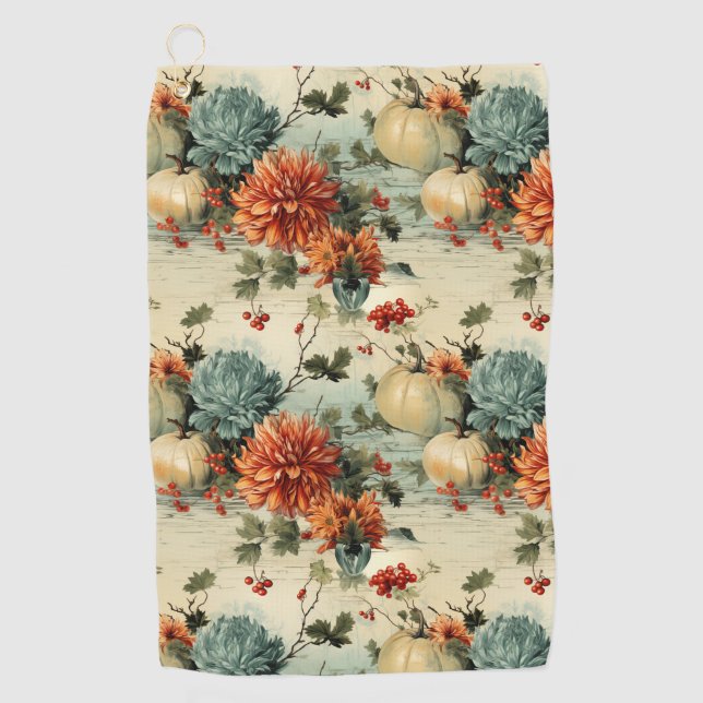 Floral Thanksgiving Vintage Pattern (1) Golf Towel (Front)