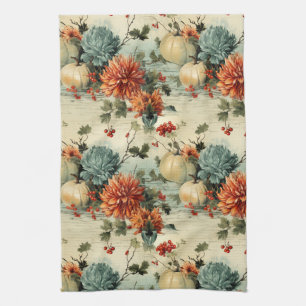 Floral Thanksgiving Vintage Pattern (1) Kitchen Towel
