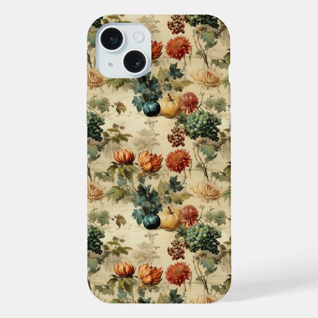 Floral Thanksgiving Vintage Pattern (2) iPhone Case (Back)