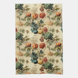 Floral Thanksgiving Vintage Pattern (2) Kitchen Towel