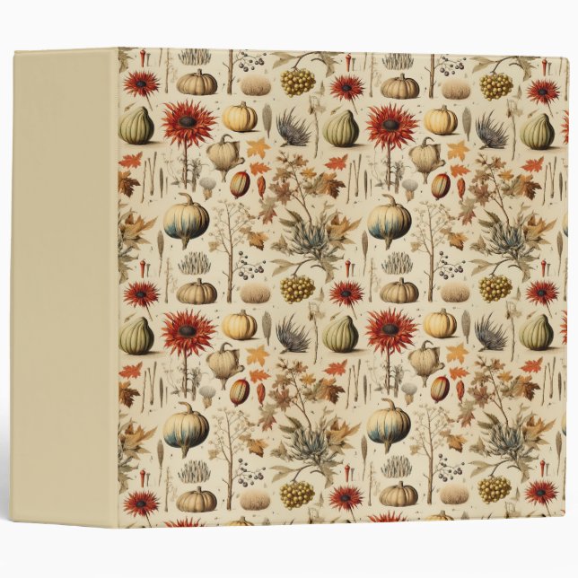 Floral Thanksgiving Vintage Pattern (3) Binder (Front/Spine)