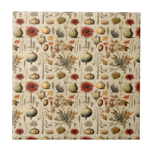 Floral Thanksgiving Vintage Pattern (3) Tile
