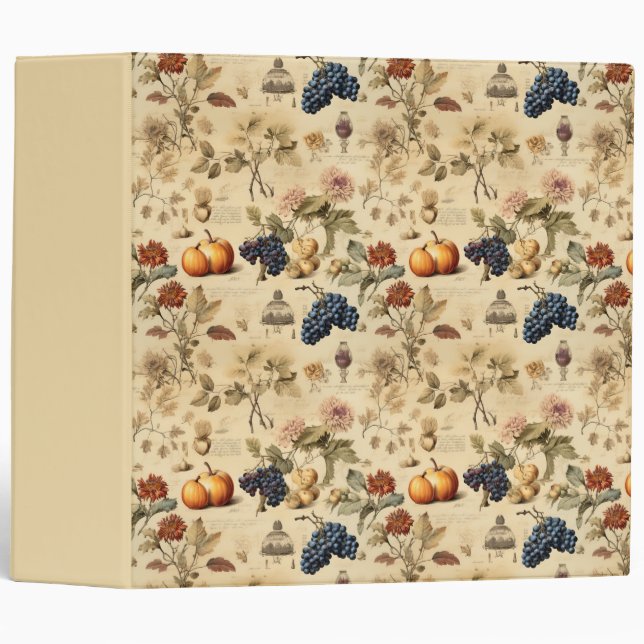 Floral Thanksgiving Vintage Pattern (4) Binder (Front/Spine)