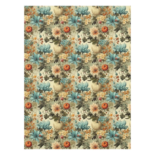 Floral Thanksgiving Vintage Pattern (5) Tablecloth (Front)