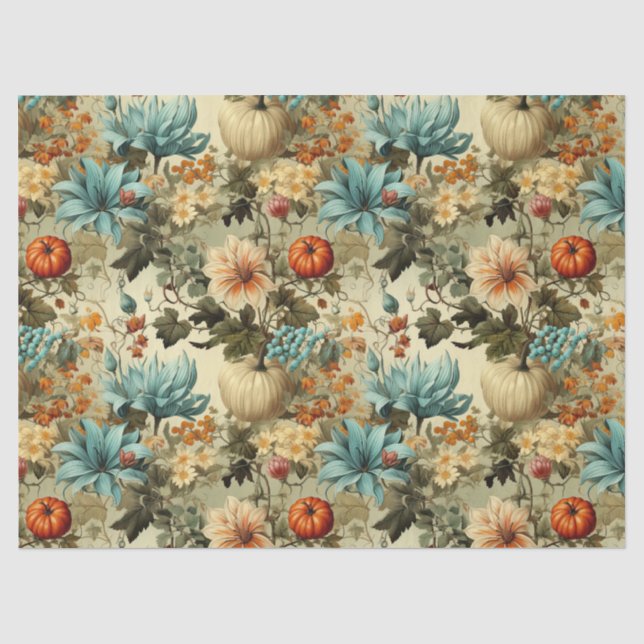 Floral Thanksgiving Vintage Pattern (5) Tissue Paper (Front)
